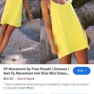 Free People Yellow Mini Dress